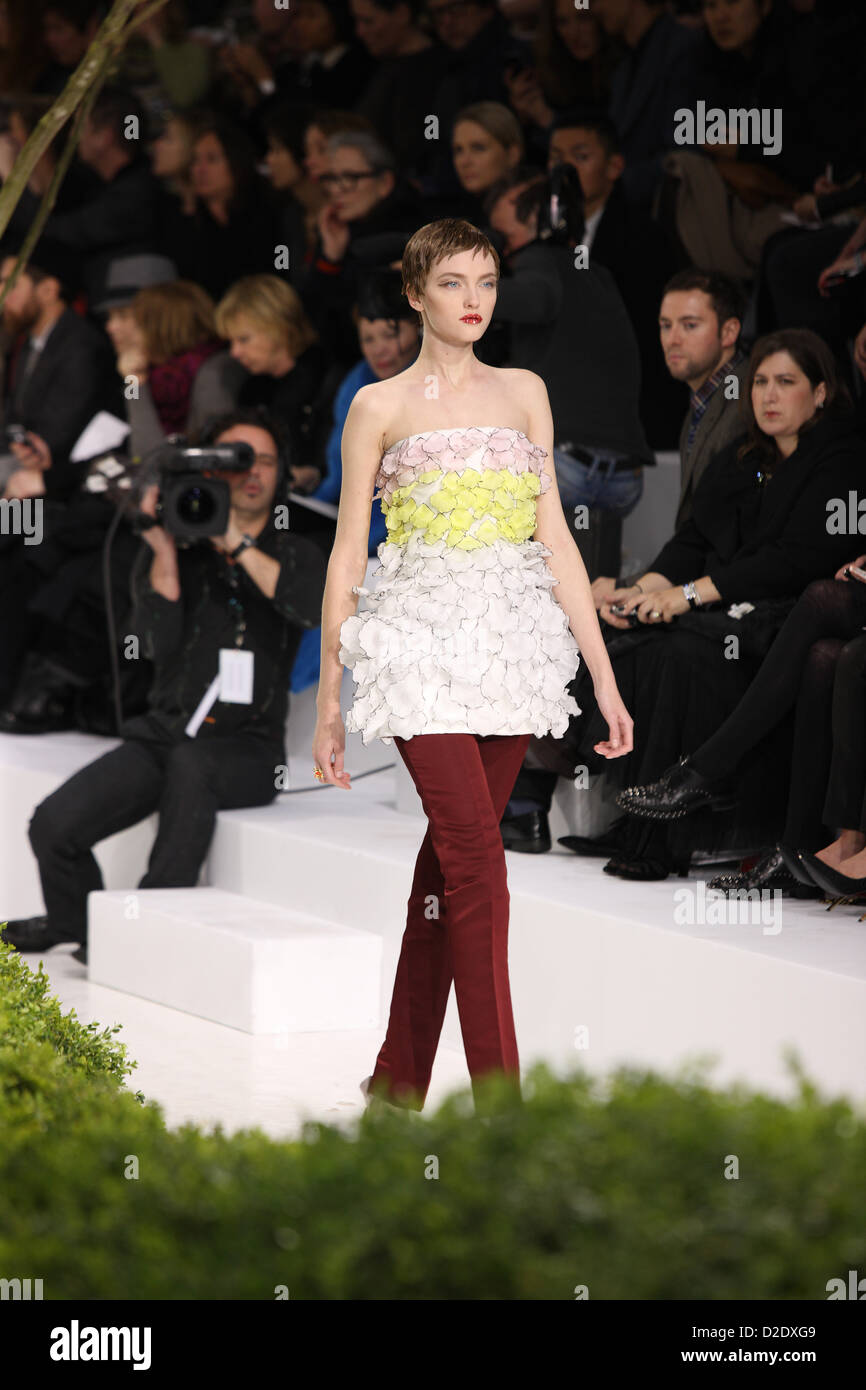 A model presents a creation from the Haute Couture Spring-Summer 2013 ...
