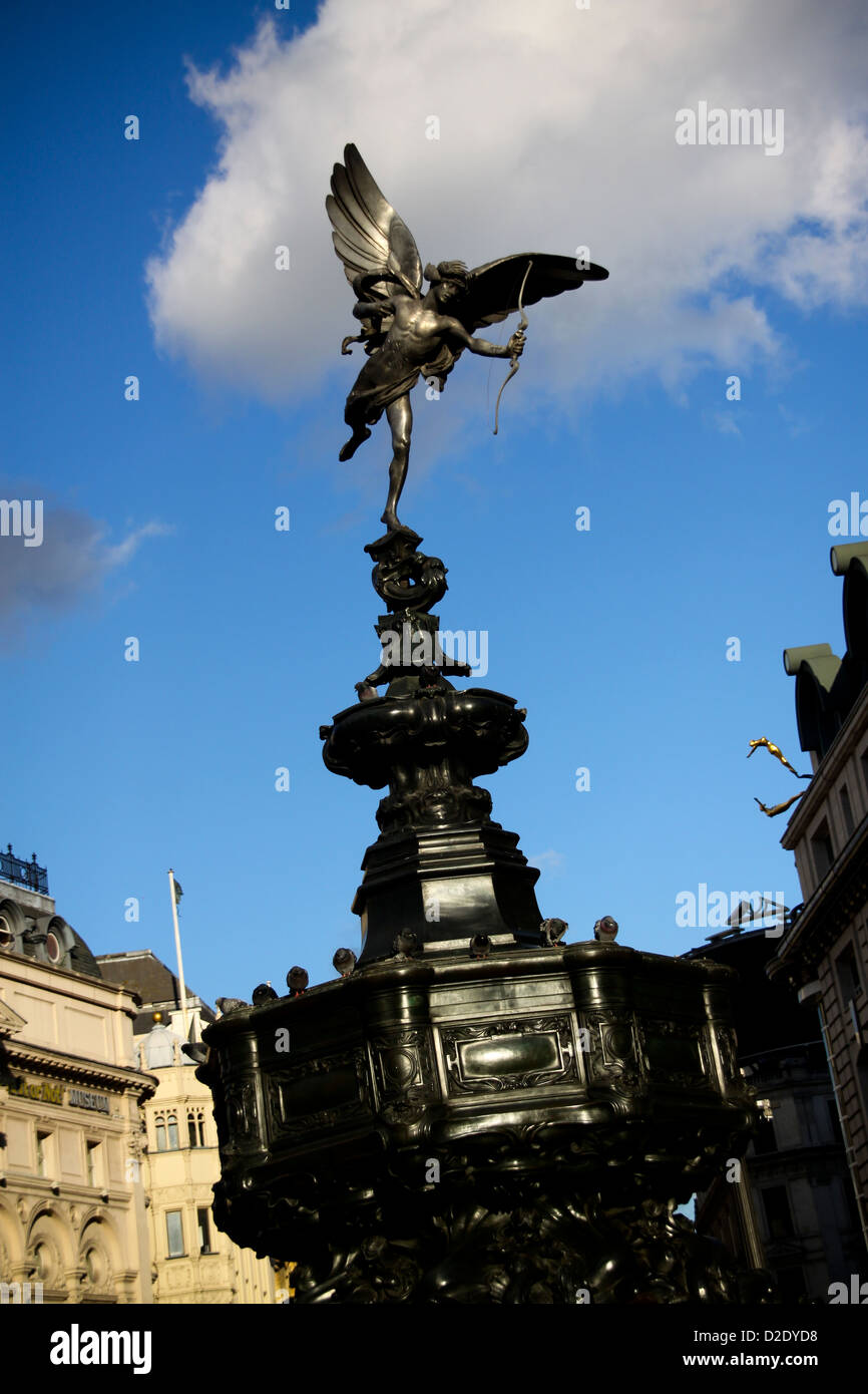 Shaftesbury Memorial and the Statue of Anteros Eros Piccadilly Circus London Stock Photo