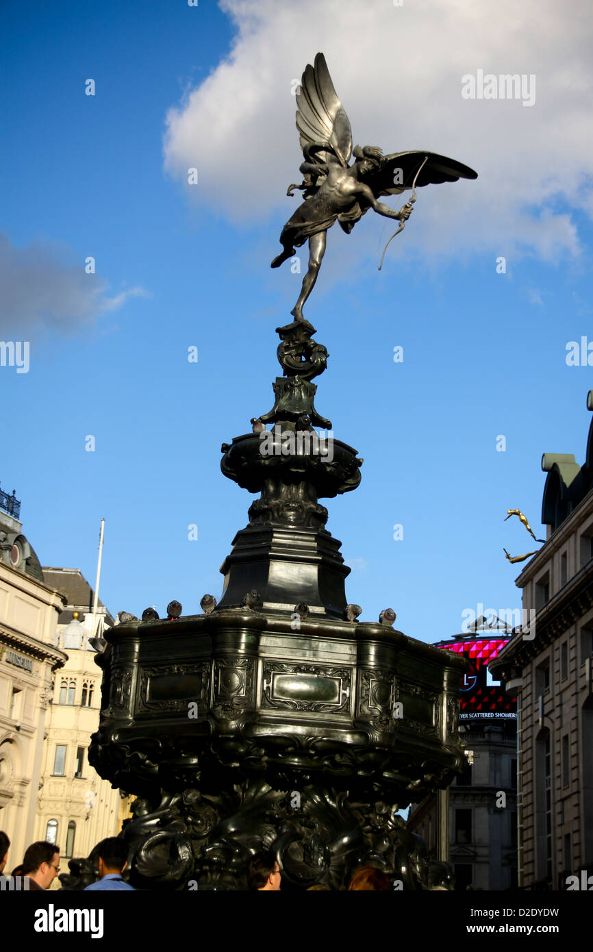 Shaftesbury Memorial and the Statue of Anteros Eros Piccadilly Circus London Stock Photo
