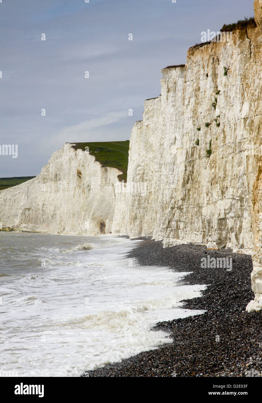 White chalk cliffs at Birling Gap East Sussex UK Stock Photo