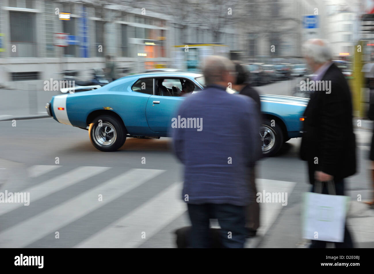 American Muscle car on a street in Paris Stock Photo