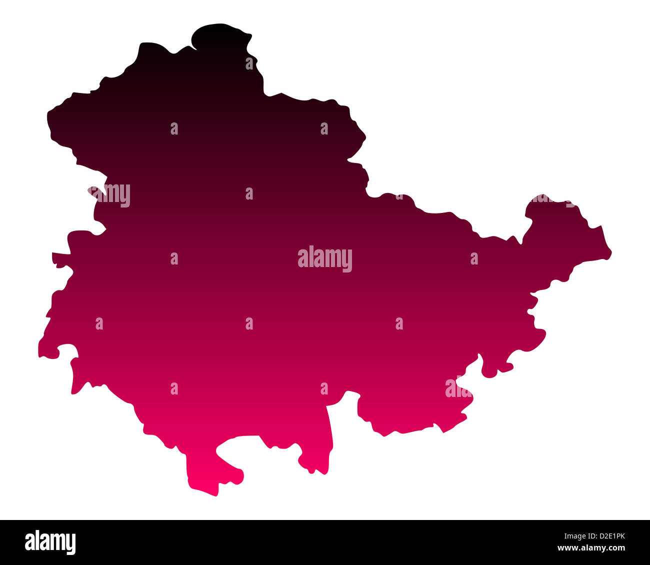 Map of Thuringia Stock Photo