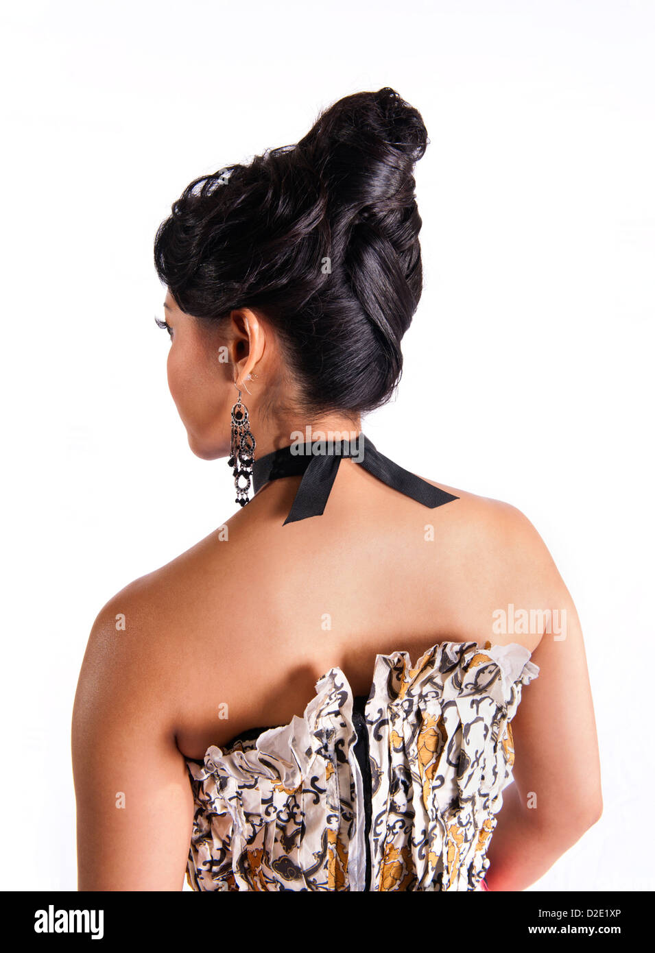 Asian woman showing hair style from the back Stock Photo