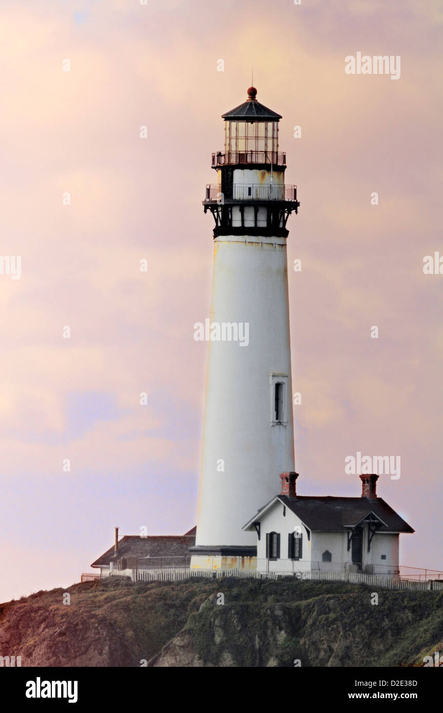 Pigeon Point Lighthouse, near Half Moon Bay California Stock Photo