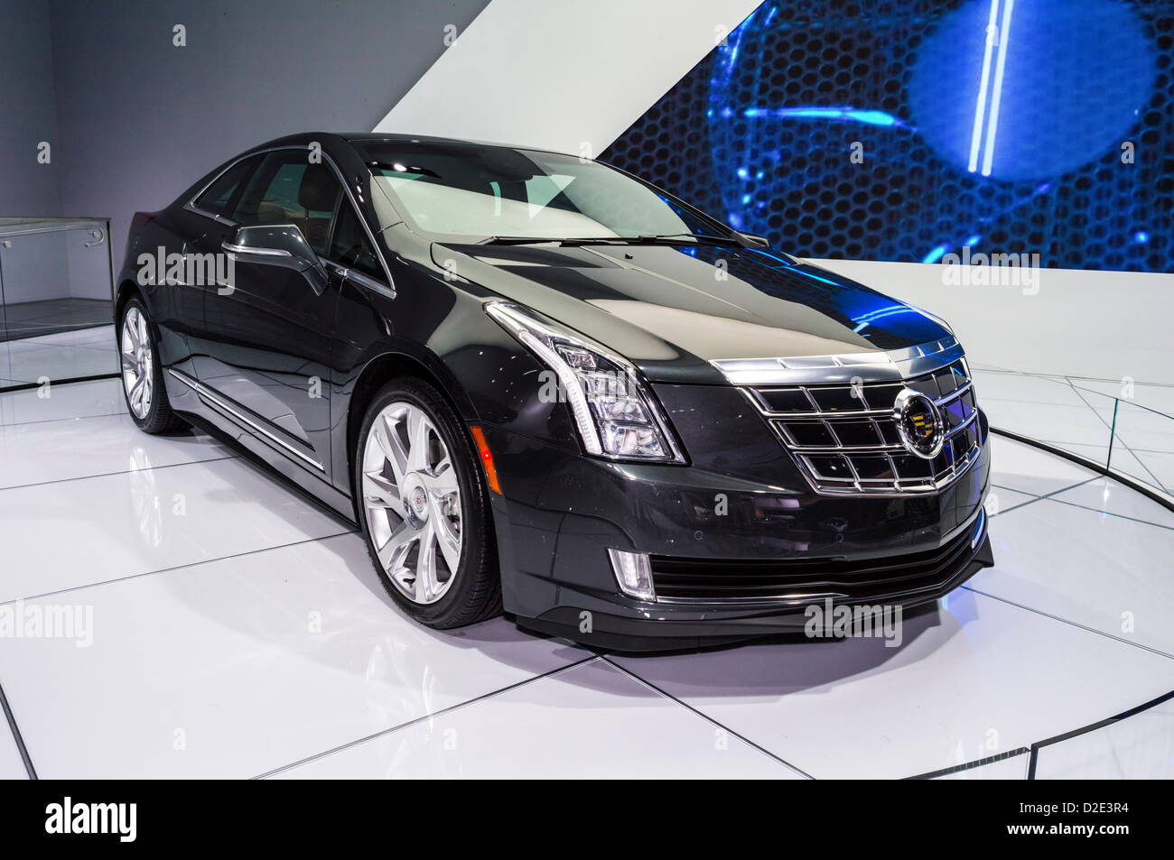Jan. 17, 2013 (Detroit, Michigan, U.S.) North American International Auto Show: 2014 Cadillac ELR Extended-Range Hybrid car on display. Stock Photo