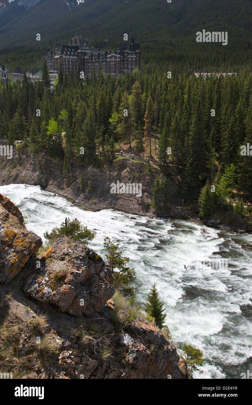 FAIRMONT BANFF SPRINGS HOTEL FROM SURPRISE POINT BOW RIVER BANFF ...