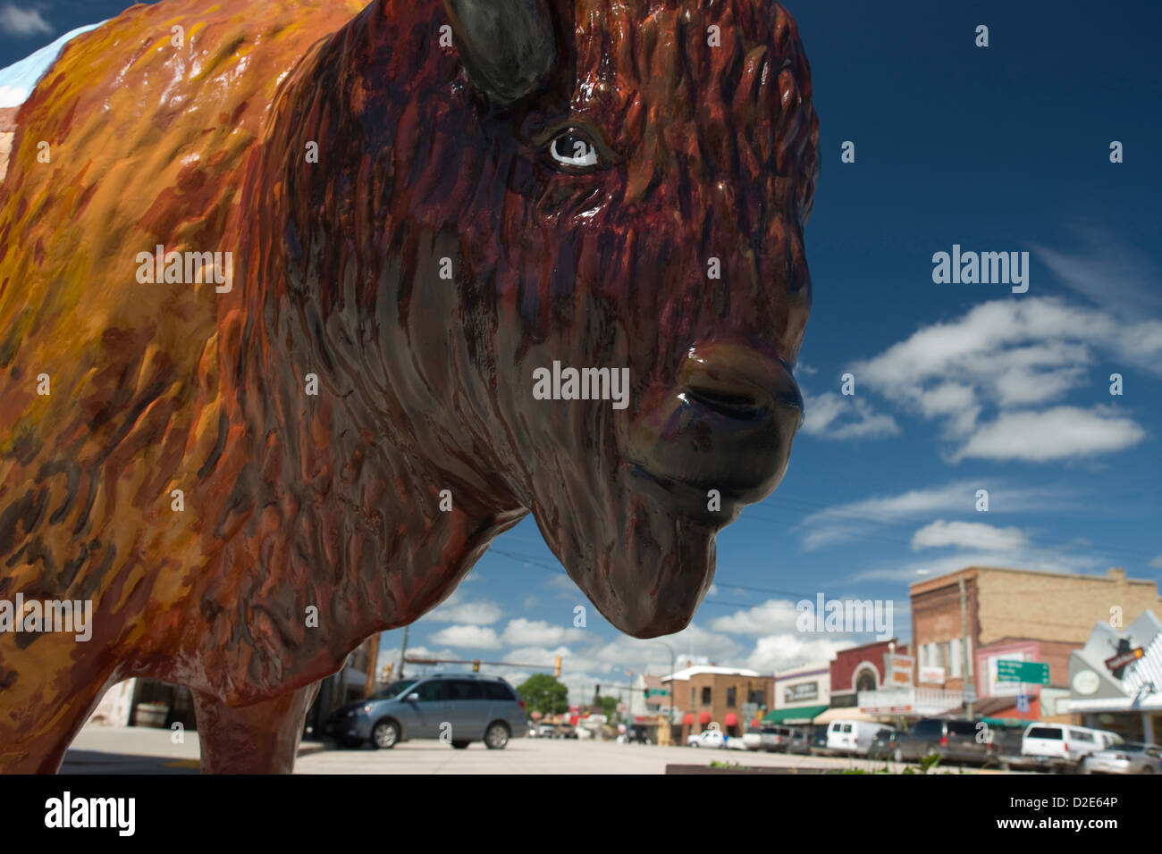 BUFFALO SCULPTURE MAIN STREET CUSTER BLACK HILLS SOUTH DAKOTA USA Stock Photo Alamy