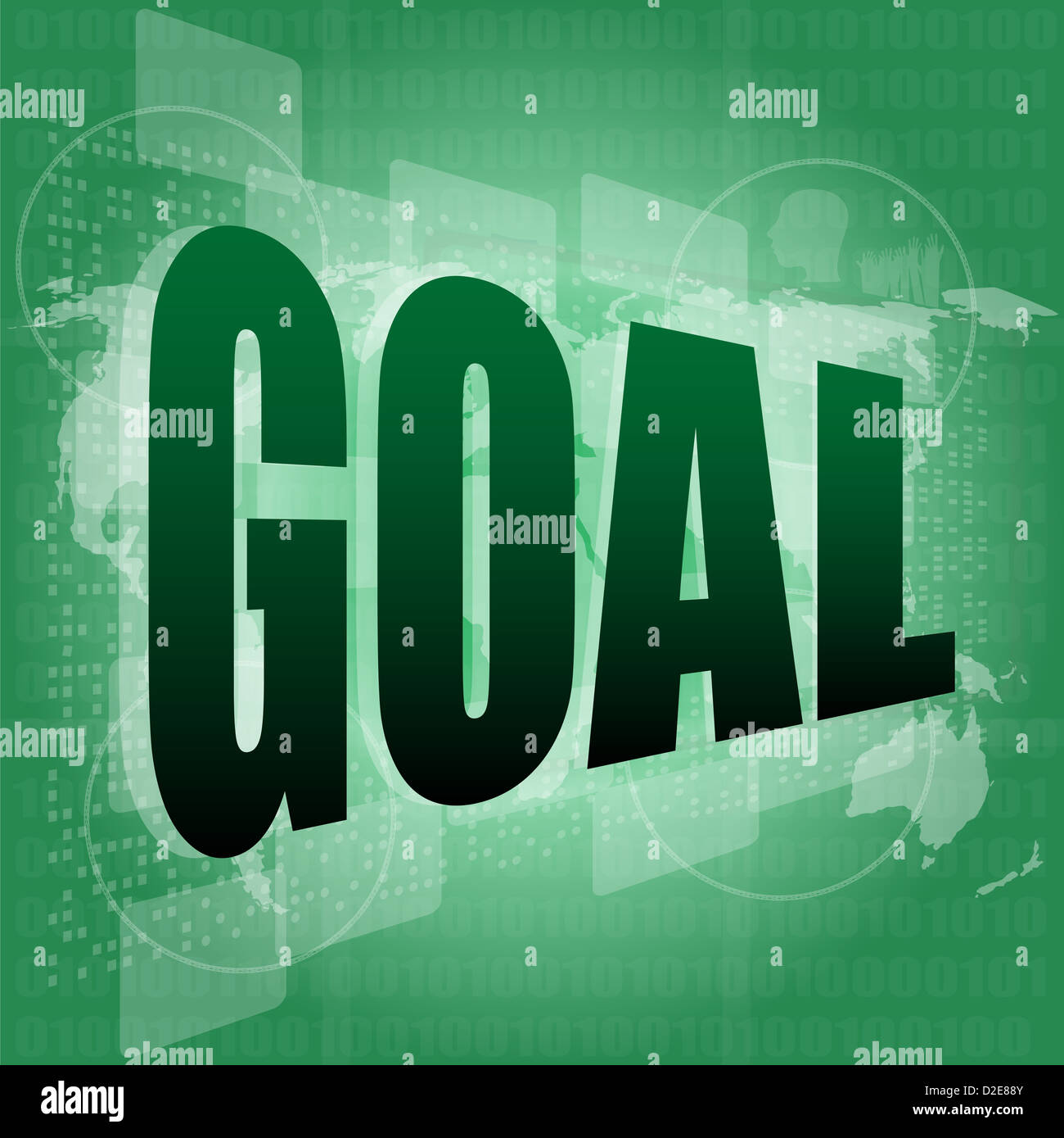 business concept: words goal on digital screen Stock Photo - Alamy