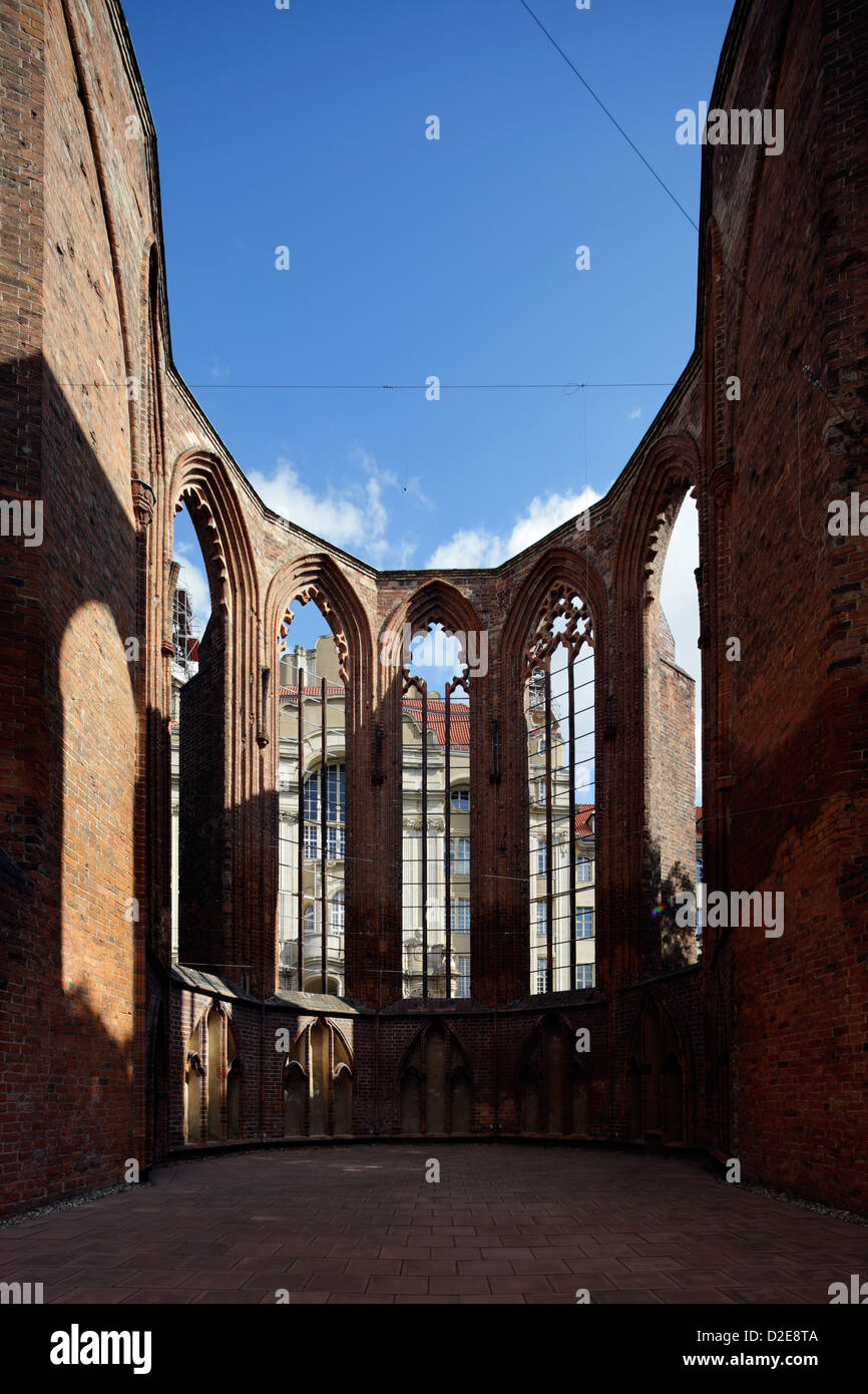 Berlin, Germany, the war-torn ruins of Franciscan church Stock Photo