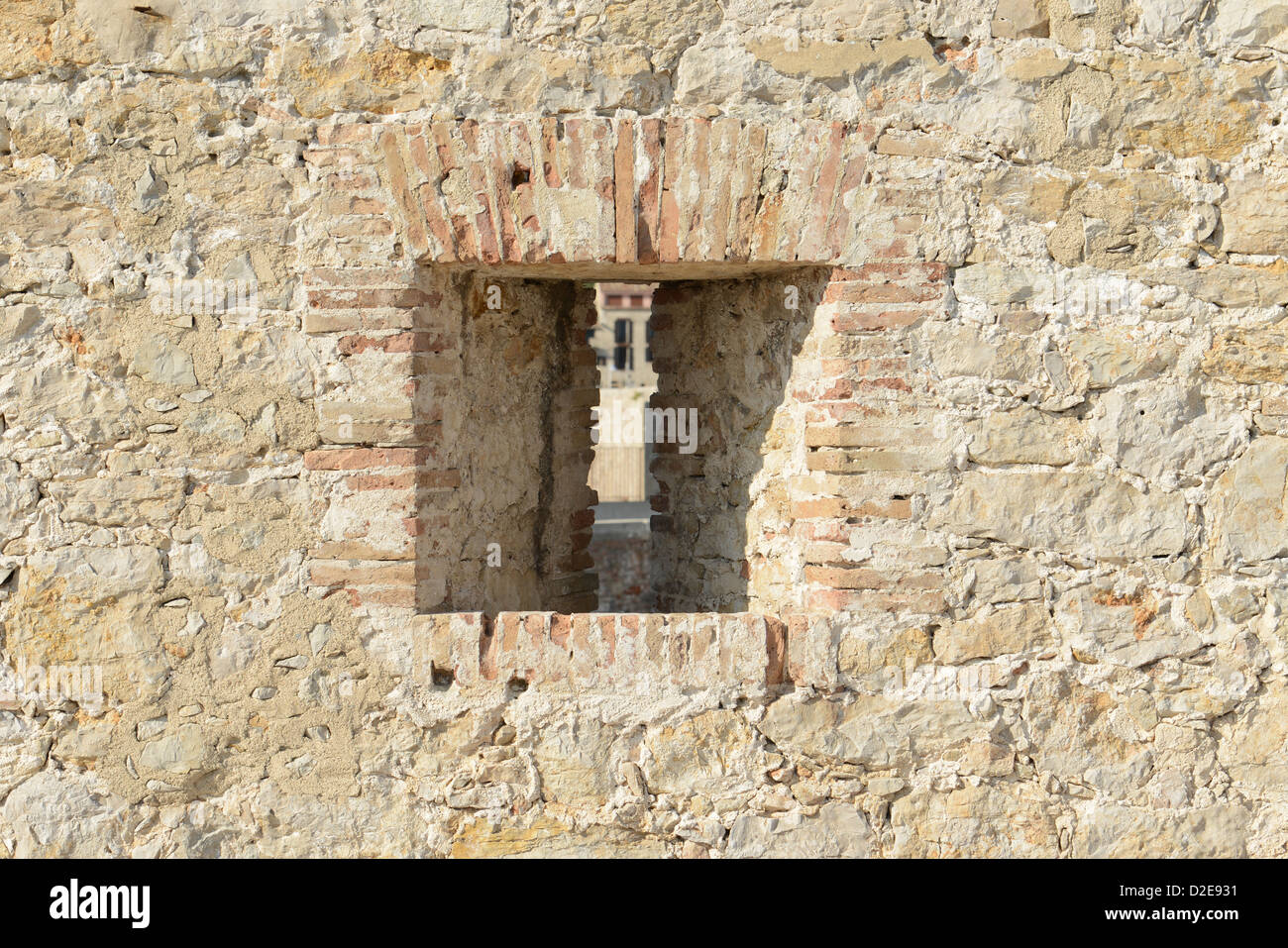 Stone Wall Background with Window Stock Photo - Alamy