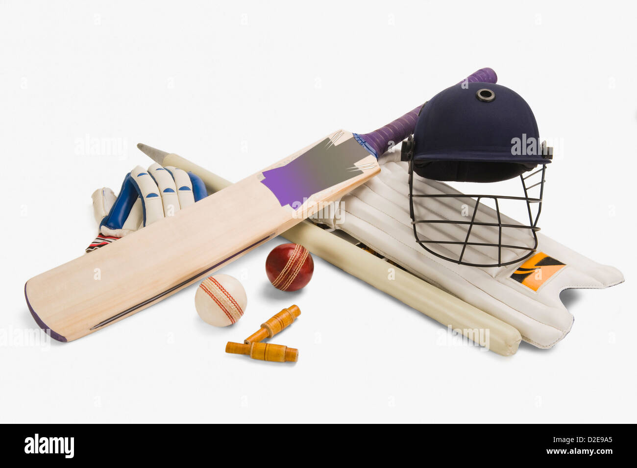 Cricket equipment Cut Out Stock Images & Pictures - Alamy