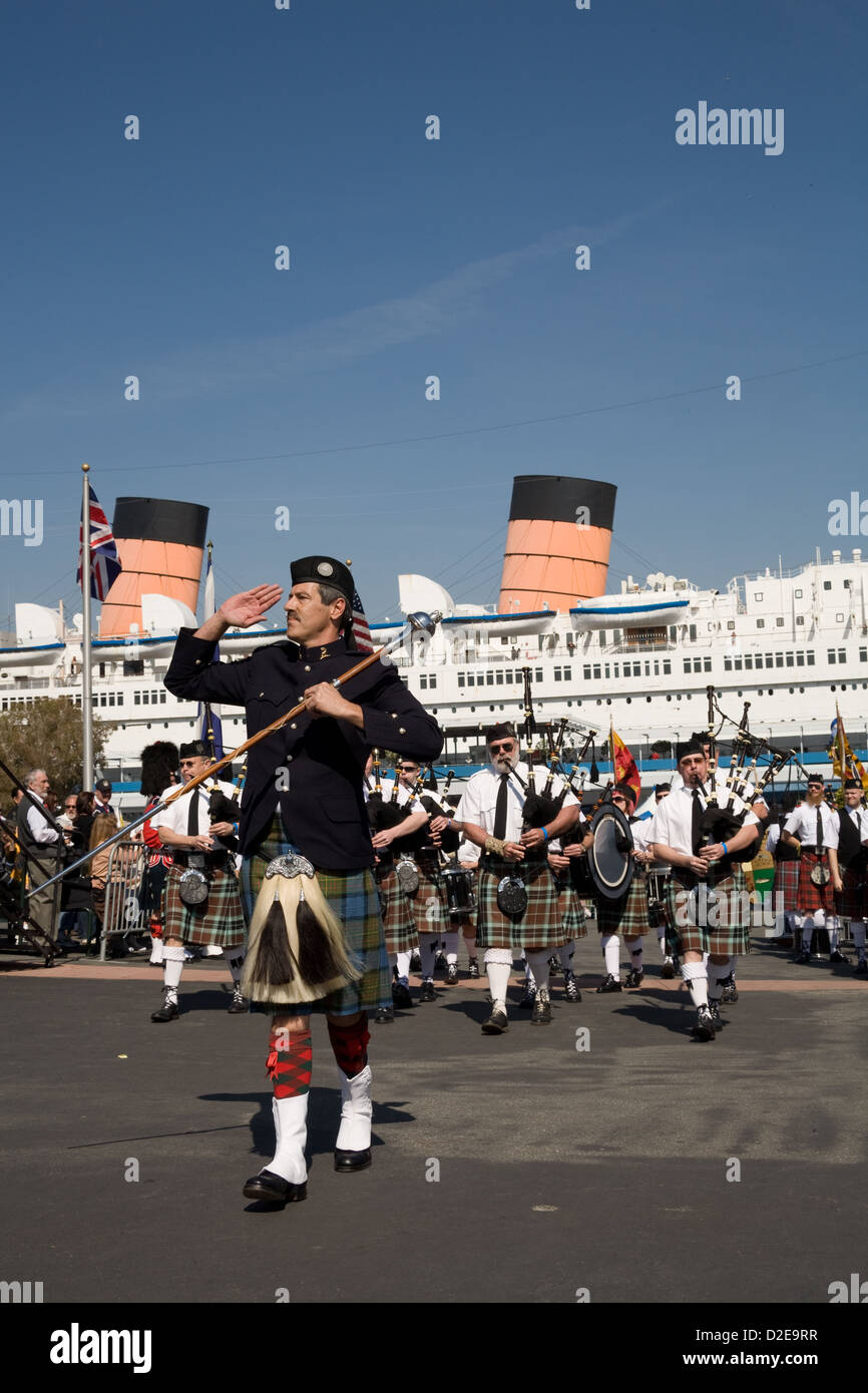 Band drum major leads marching band hires stock photography and images
