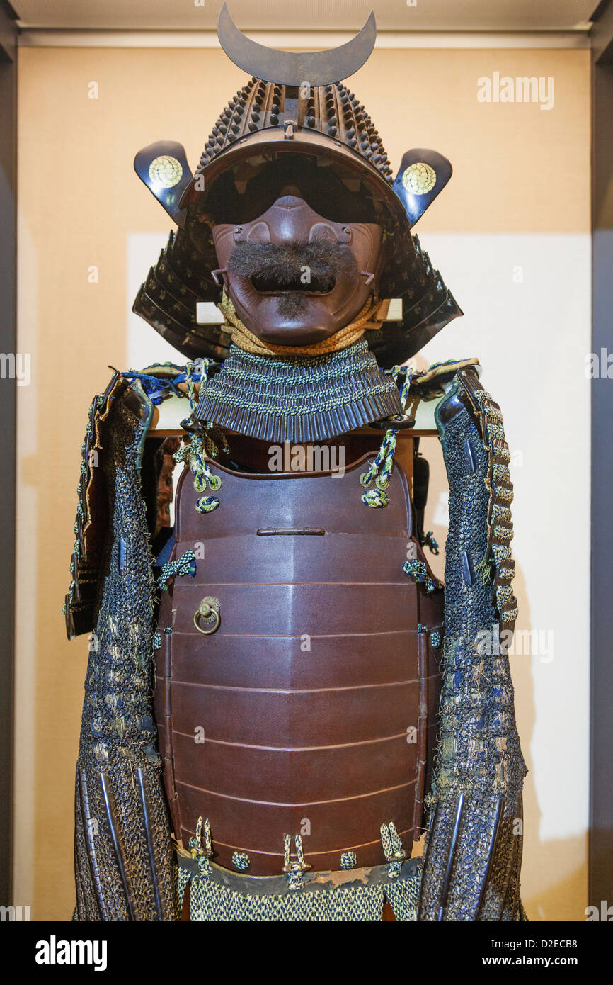 Japan, Honshu, Aichi, Nagoya, Nagoya Castle, Traditional Warriors' Suit of Armour Stock Photo