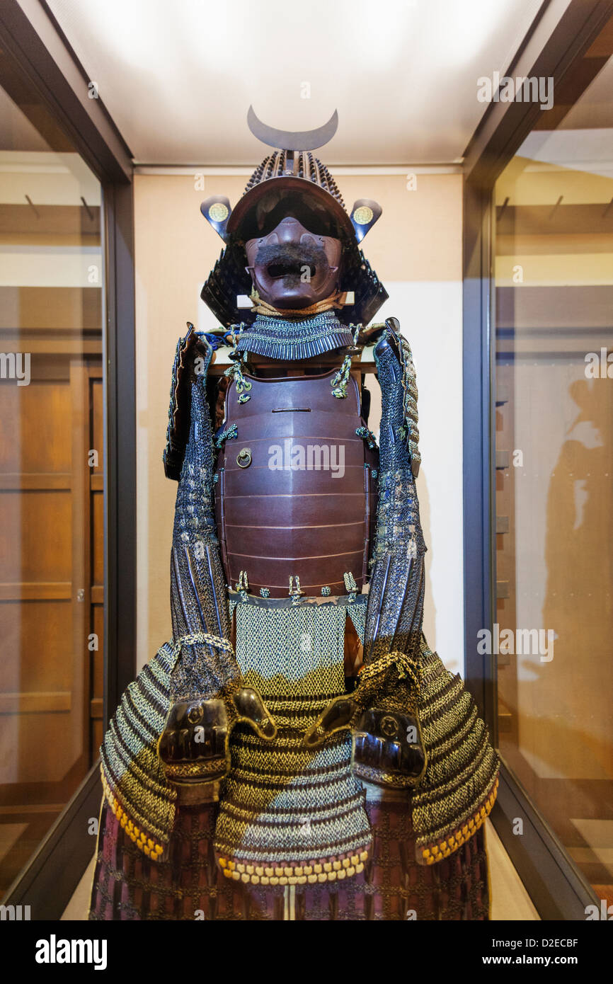 Japan, Honshu, Aichi, Nagoya, Nagoya Castle, Traditional Warriors' Suit of Armour Stock Photo