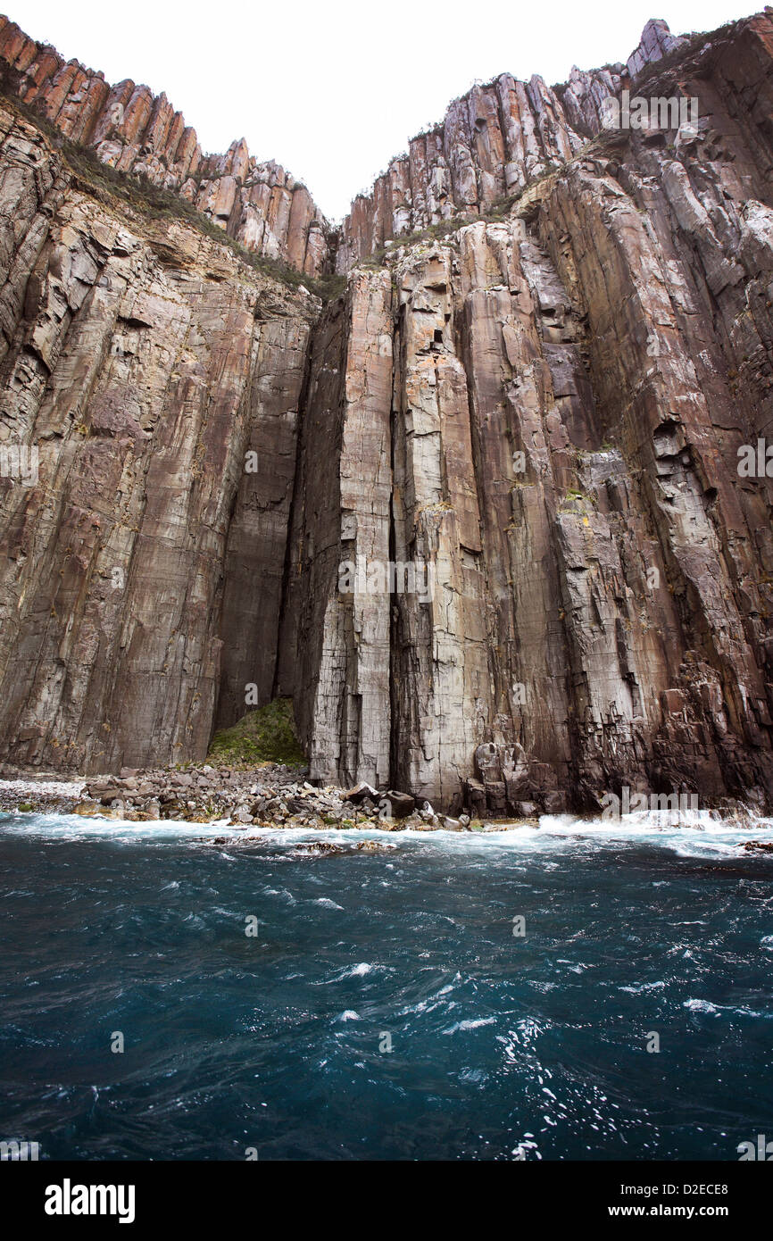 Dolerite rock formations. Bruny Island, Tasmania, Australia Stock Photo