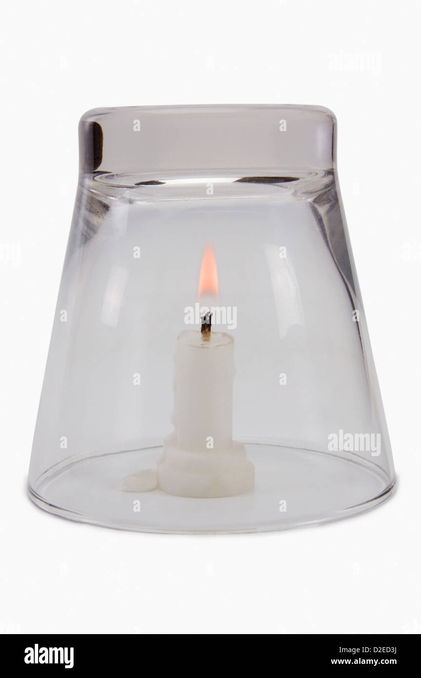 Lit Candle on Scale (1 of 2) - Stock Image - C043/5378 - Science
