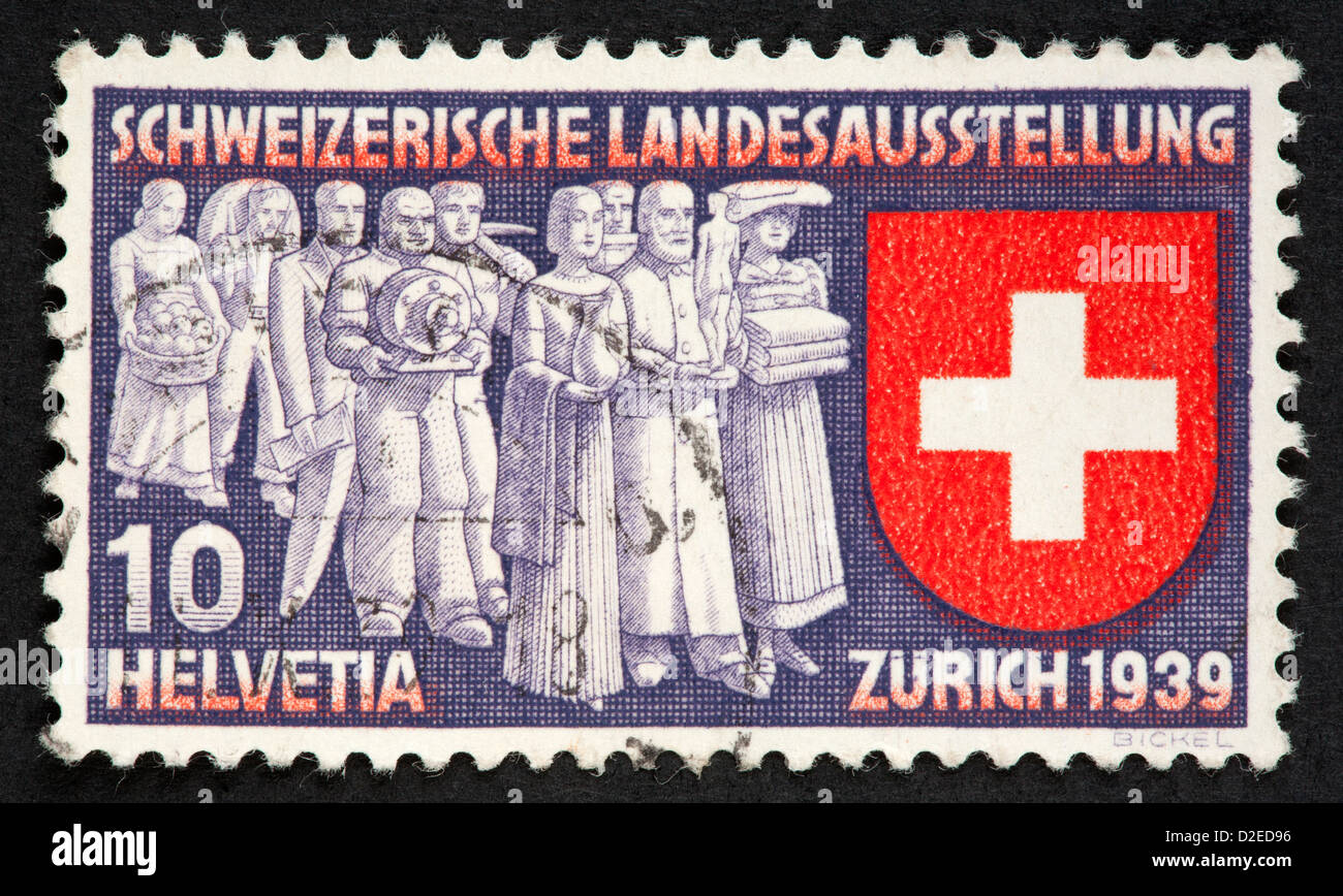 Swiss postage stamp Stock Photo