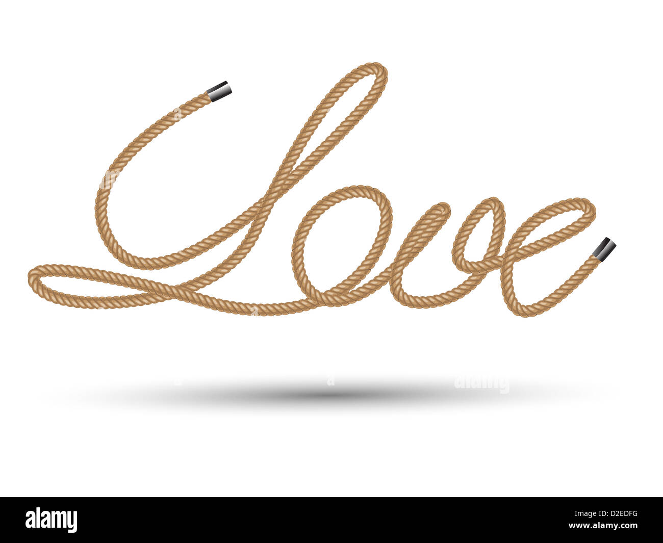 word of love form rope, illustration Stock Photo - Alamy