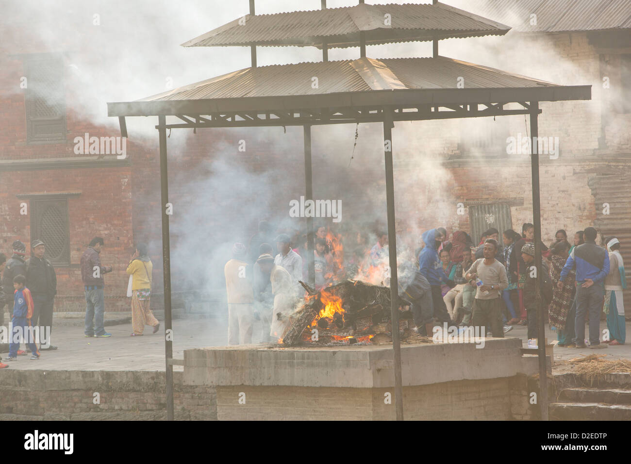 A Hindu funeral at Pashupatinath Temple, a Hindu temple of Lord Shiva