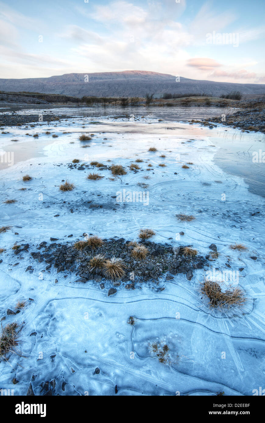Whernside, one of the three peaks in the Yorkshire dales, during winter