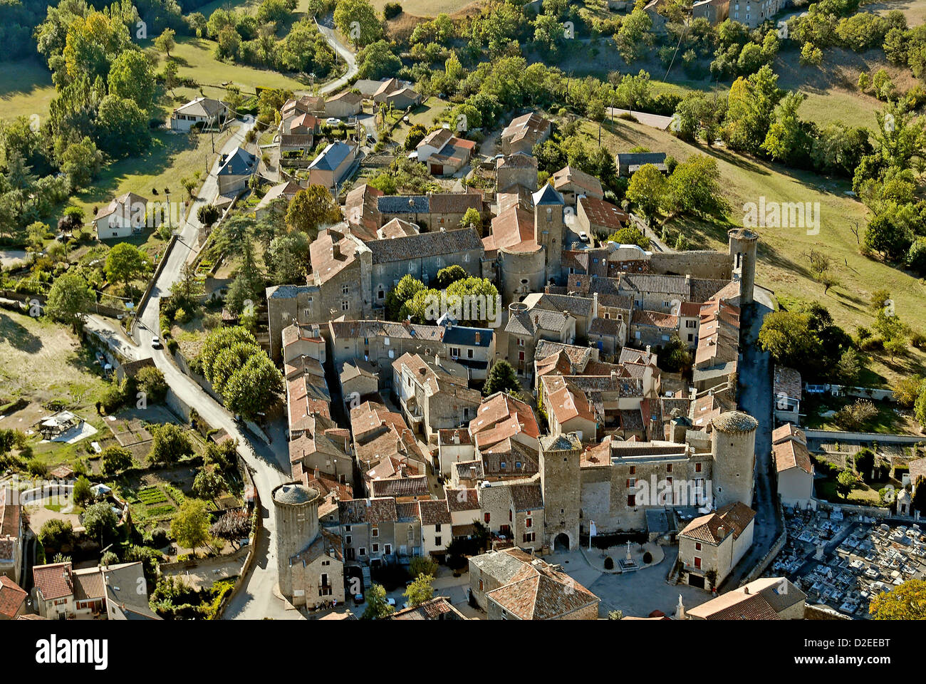 France, Aveyron, on the Larzac plateau, the village Sainte Eulalie de