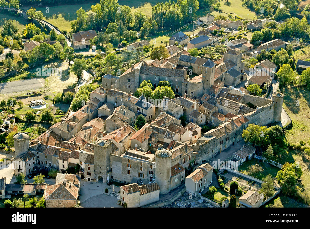 France, Aveyron, on the Larzac plateau, the village Sainte Eulalie de