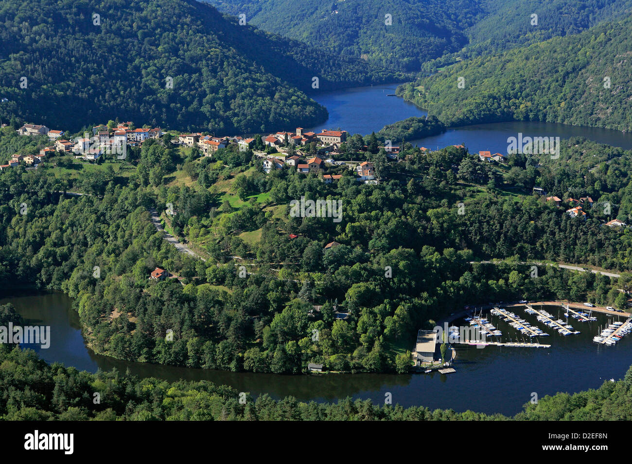 France, Loire (42), SaintVictorsurLoire, medieval town, it overlooks the lake Grangent