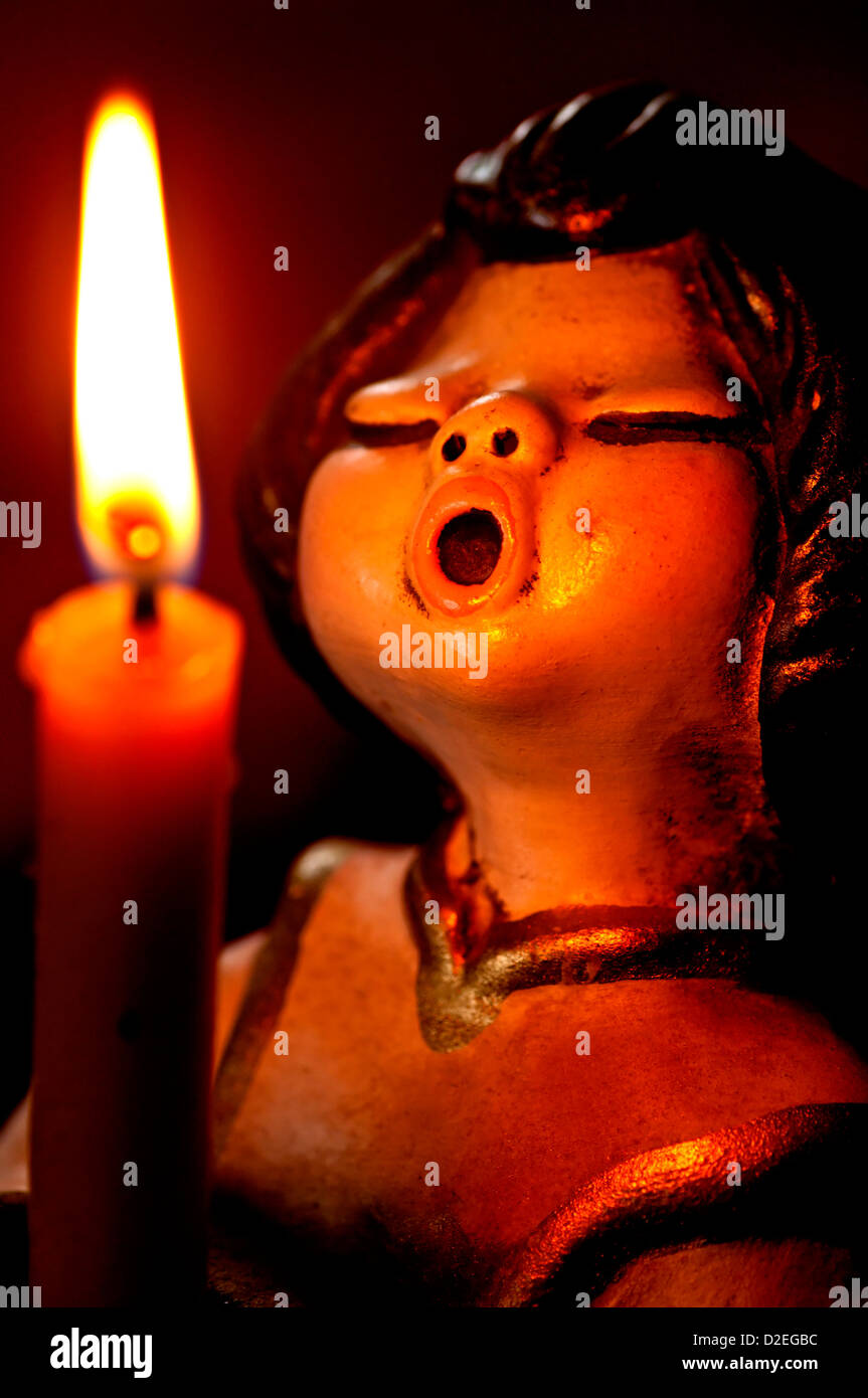 angel with candle Stock Photo Alamy