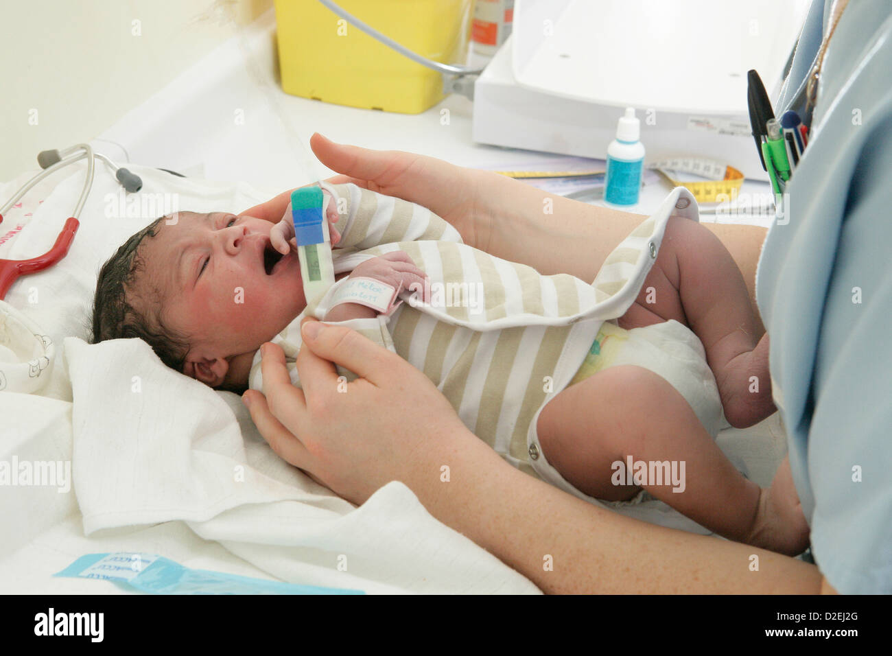 TEMPERATURE, NEWBORN BABY Stock Photo