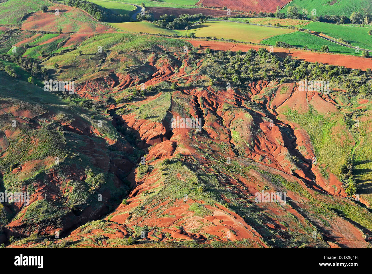 France, Landscape rougier Camarès. Aerial view Stock Photo - Alamy