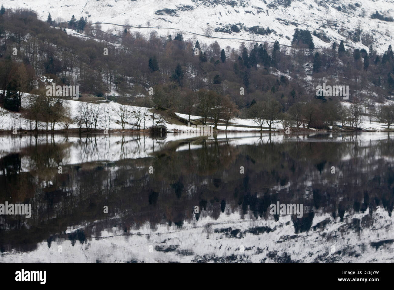 lake district cumbria winter snow england uk gb Stock Photo