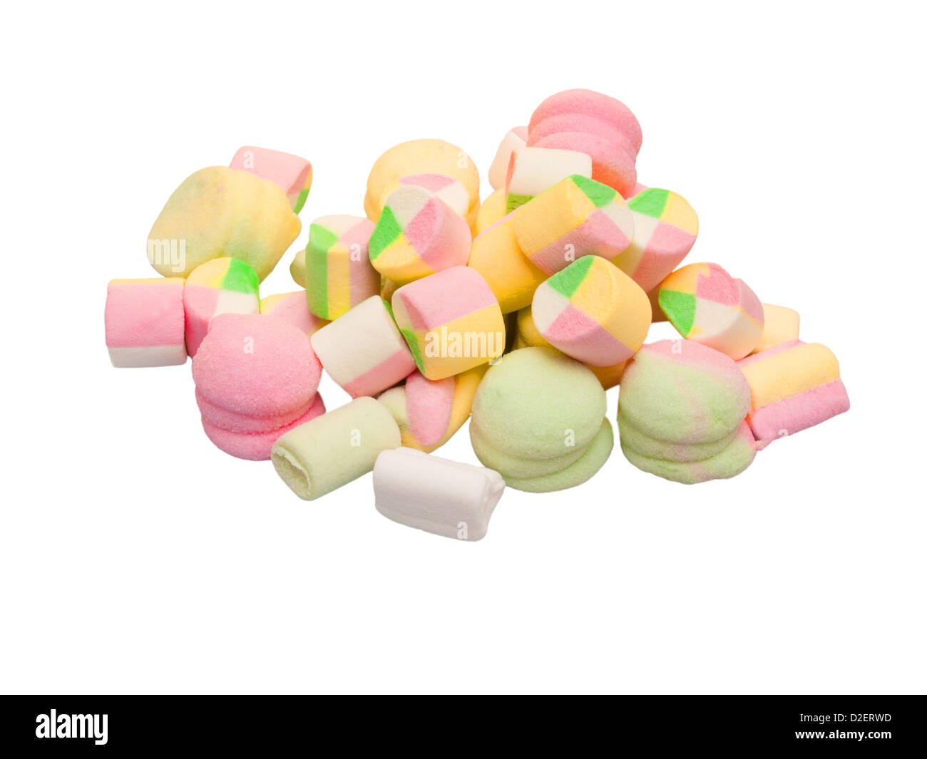 sweet marshmallows isolated on white background Stock Photo - Alamy