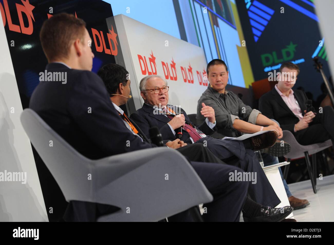 MUNICH/GERMANY - JANUARY 22: Dr. Hubert Burda (m.) speaks on the podium