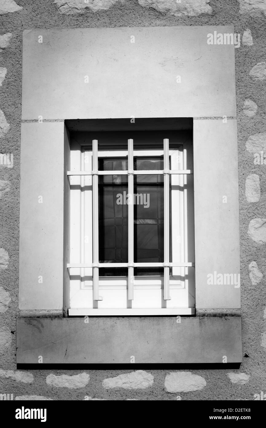 House window with bars Stock Photo Alamy
