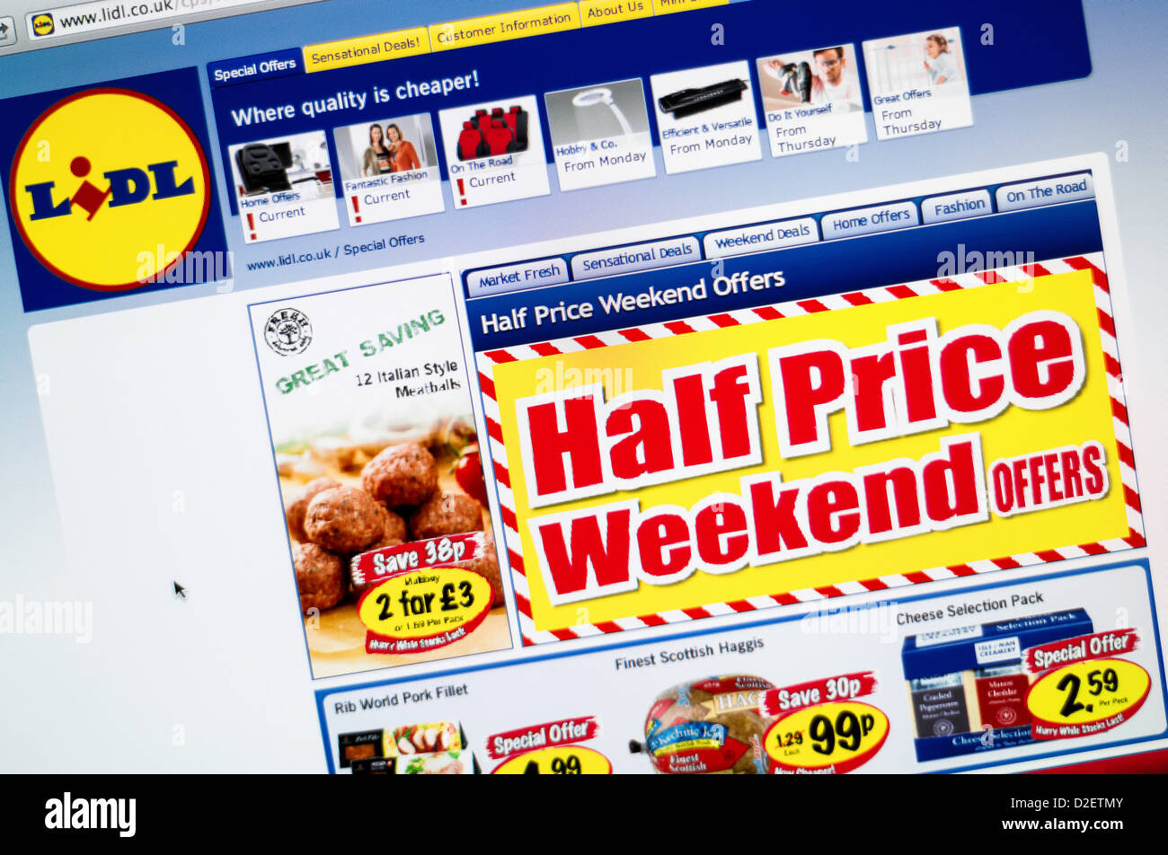 Lidl logo and website. Stock Photo