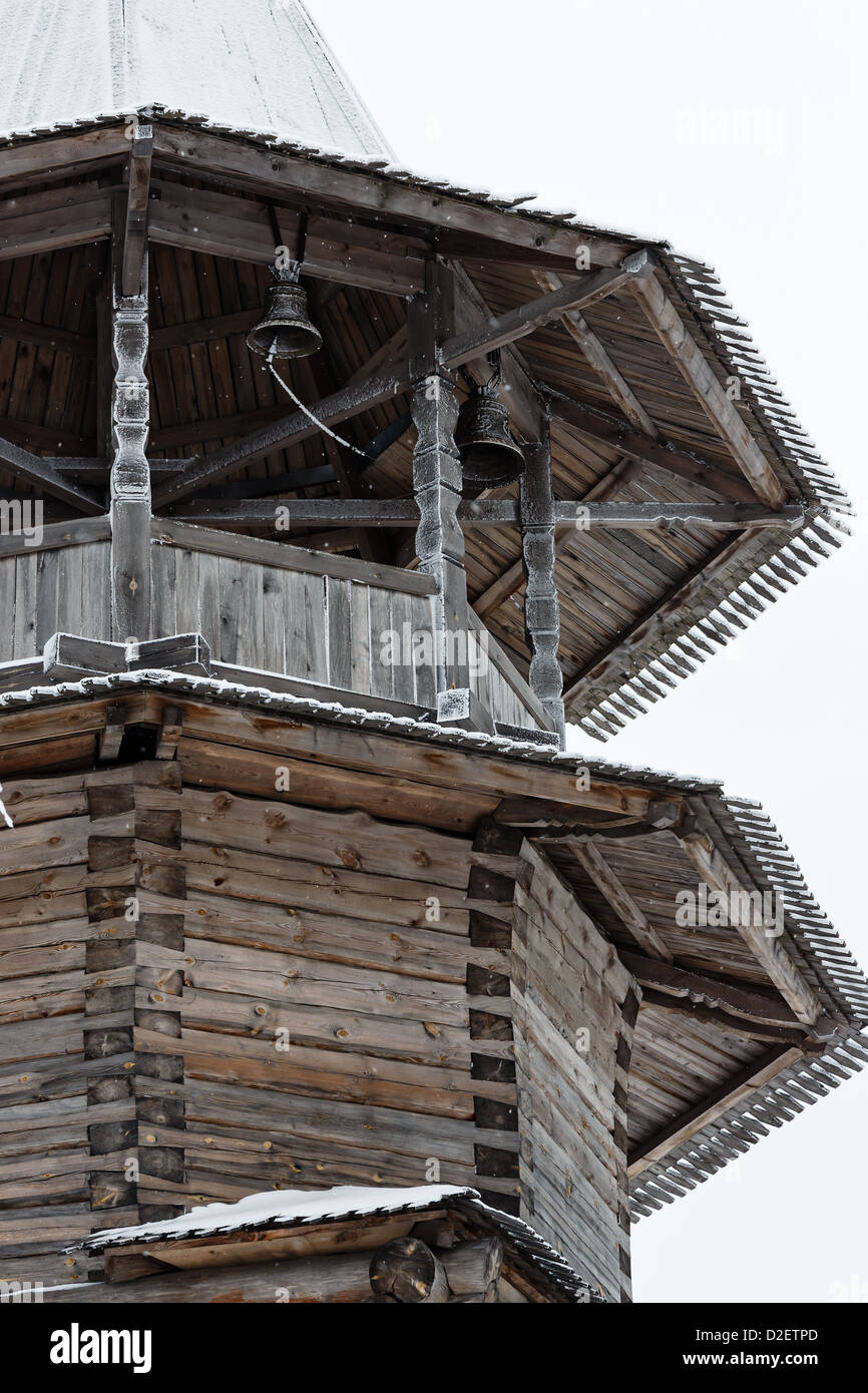 Wooden bell tower of old orthodox church Stock Photo - Alamy