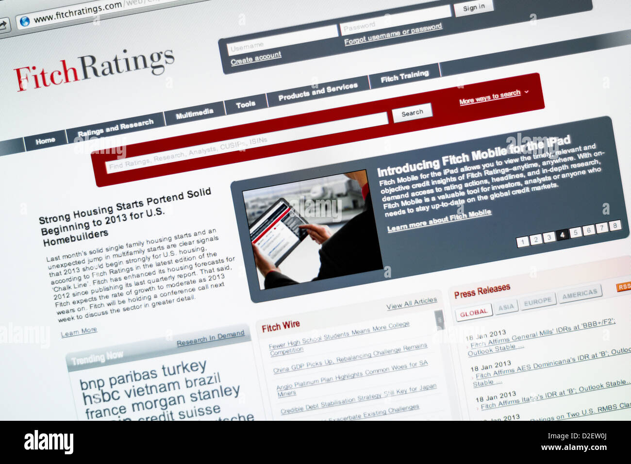 Fitch Ratings logo and website Stock Photo Alamy