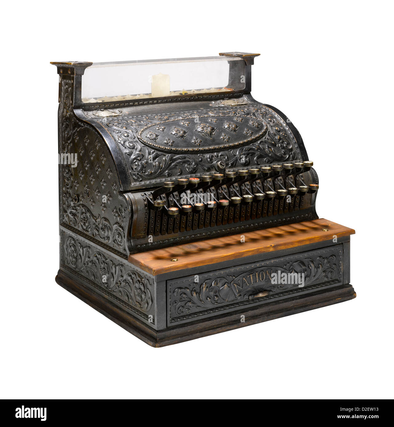 An old fashioned cash register Stock Photo