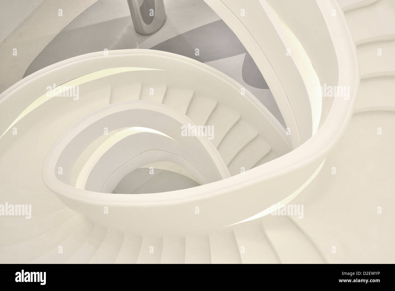 Modern and stylish curve staircase of SOHO Building in white color, Shanghai City, China. Stock Photo