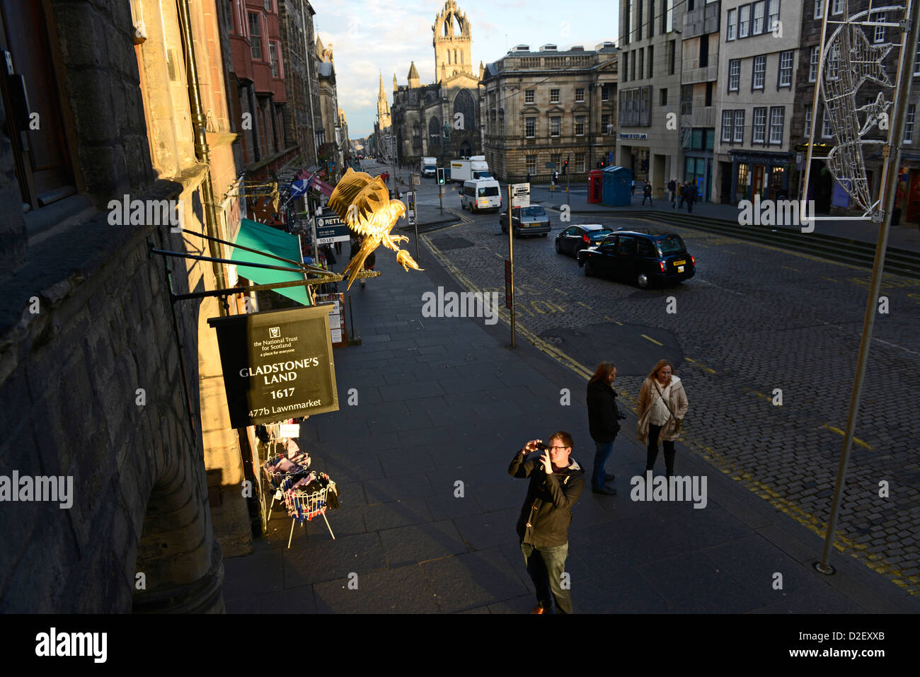 Royal Mile. High Street. Edinburgh, Scotland. Stock Photo