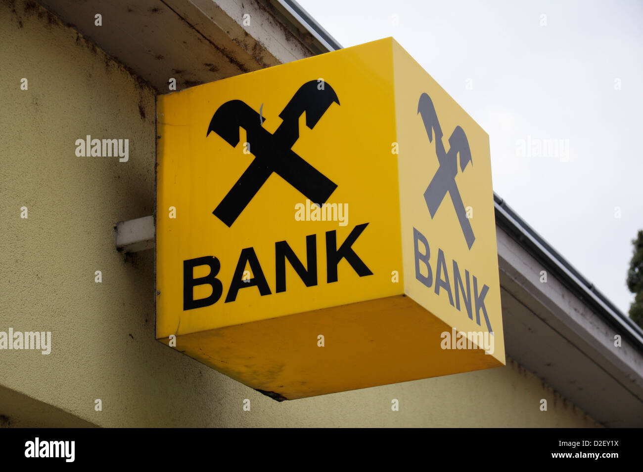 Brand logo sign for the Austrian bank Raiffeisen Bank outside a branch in  Trausdorf, near Vienna, Austria Stock Photo - Alamy