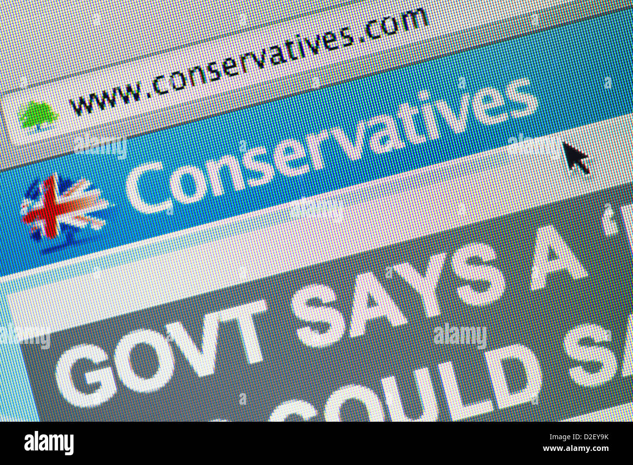 Conservatives logo and website close up Stock Photo