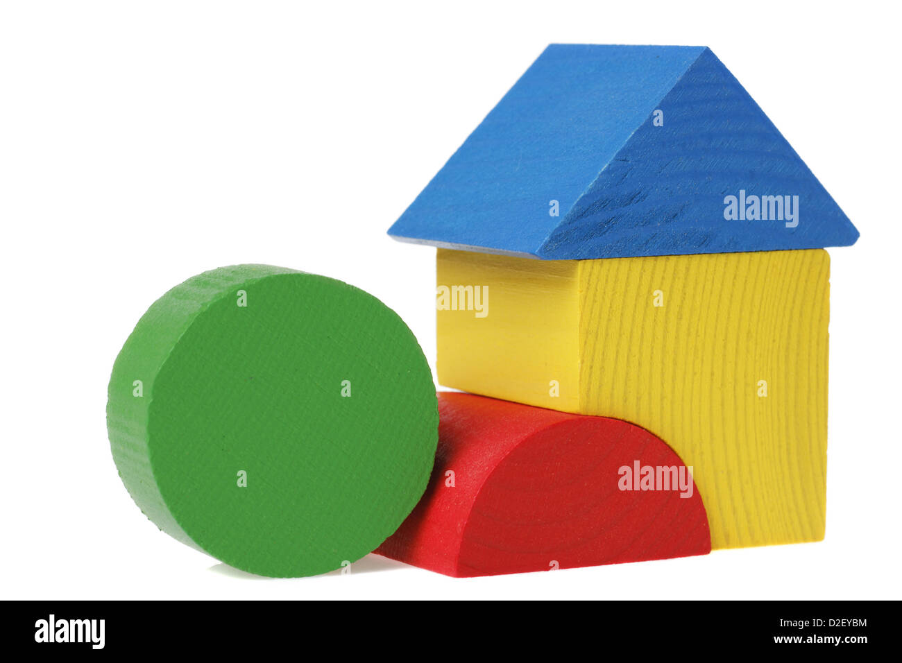 Wooden building blocks isolated on white background Stock Photo - Alamy