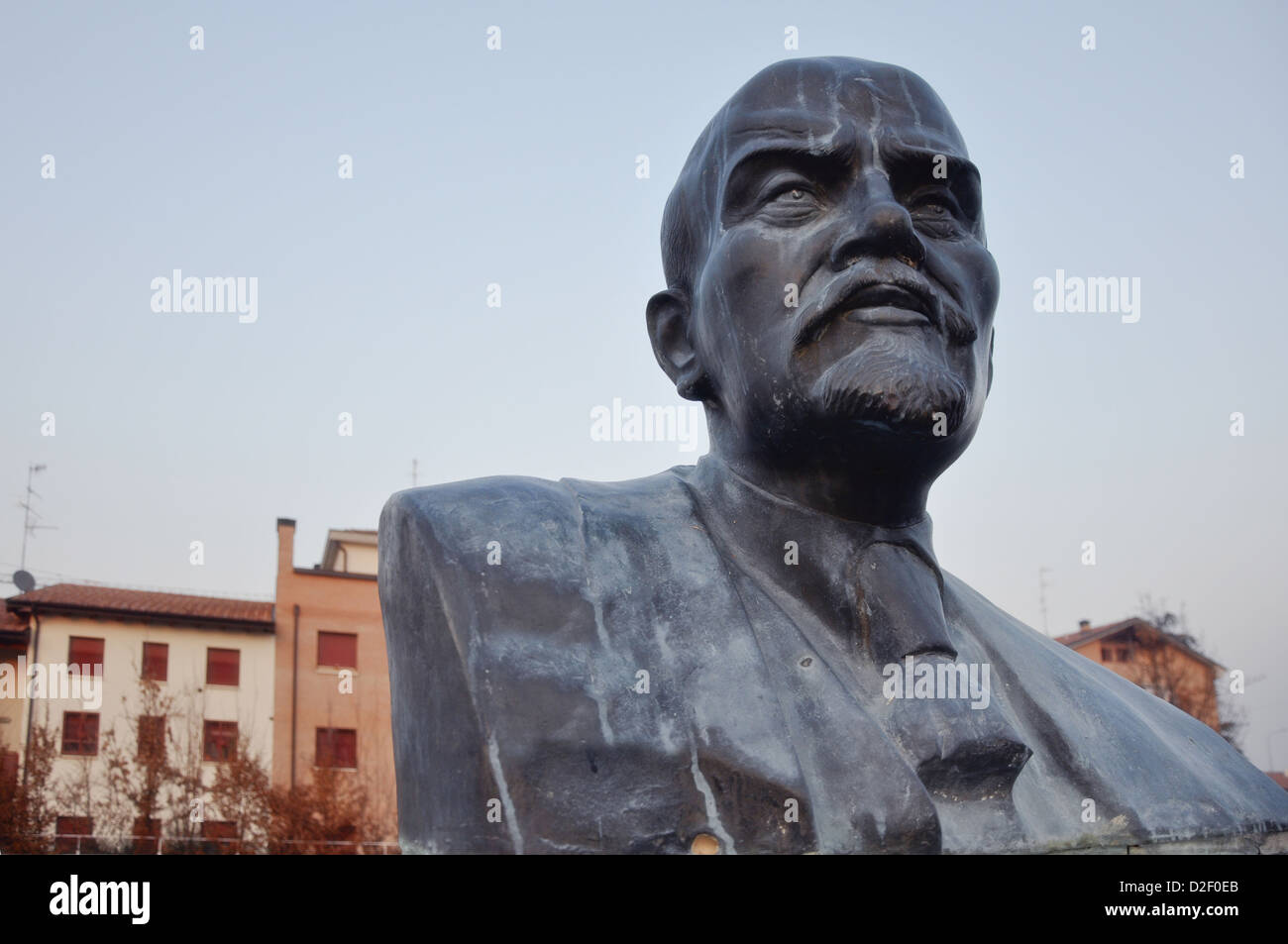 one of the very last monument to Vladimir Lenin in Western Europe stands in Cavriago, Italy Stock Photo
