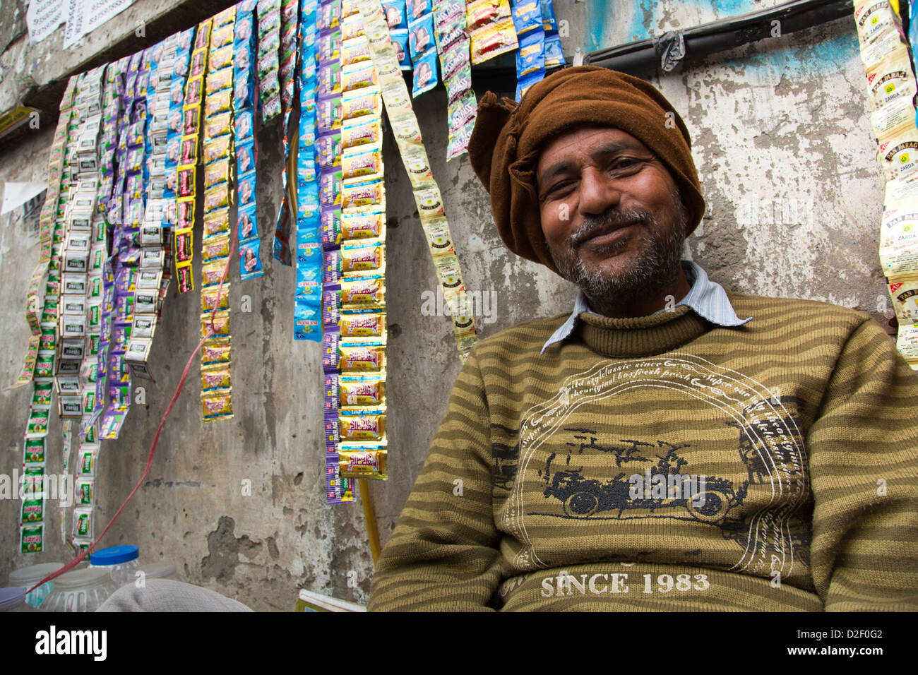 Paan vendor, Delhi, India Stock Photo
