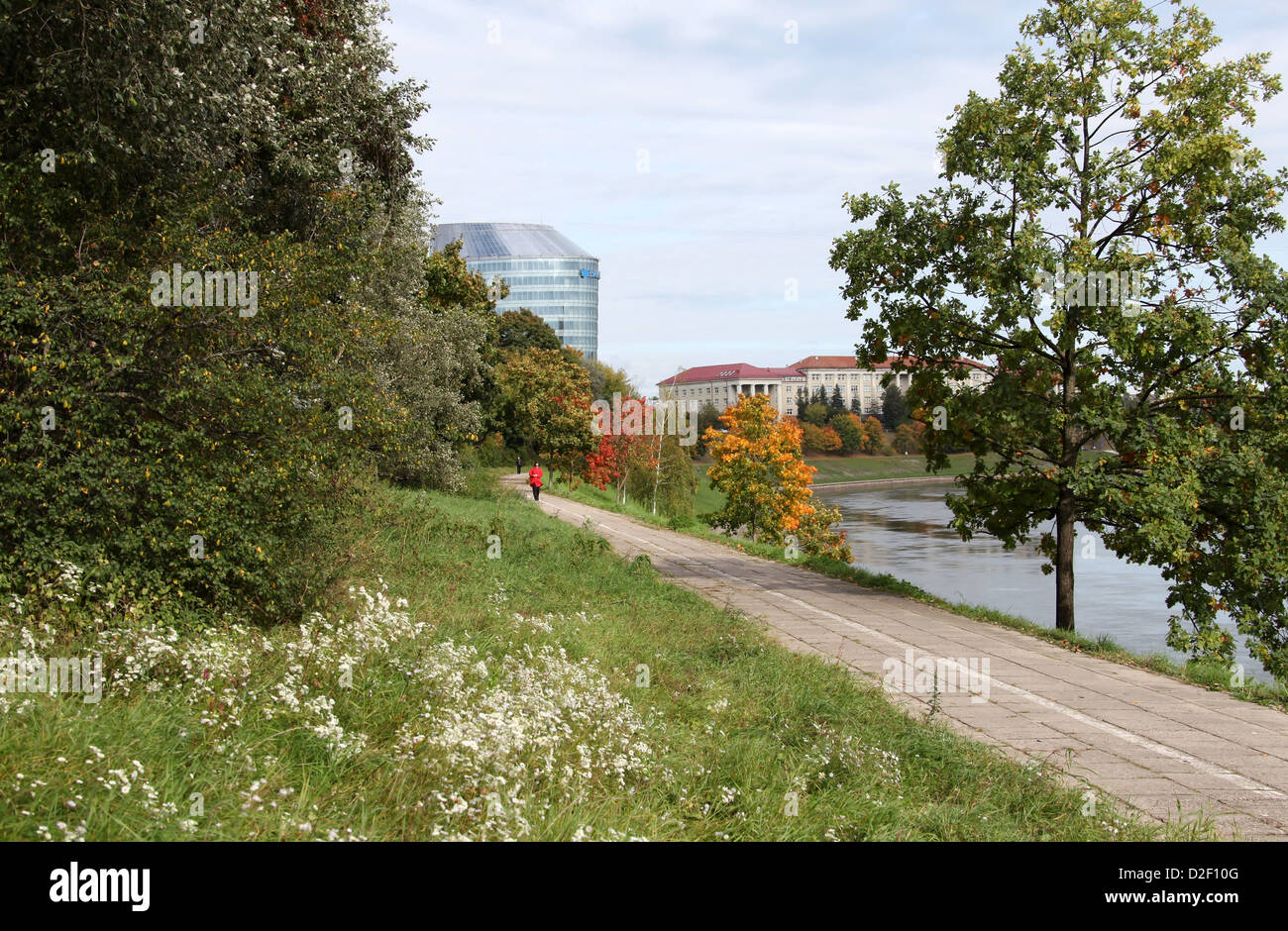 River Neris in the Lithuanian capital city of Vilnius Stock Photo