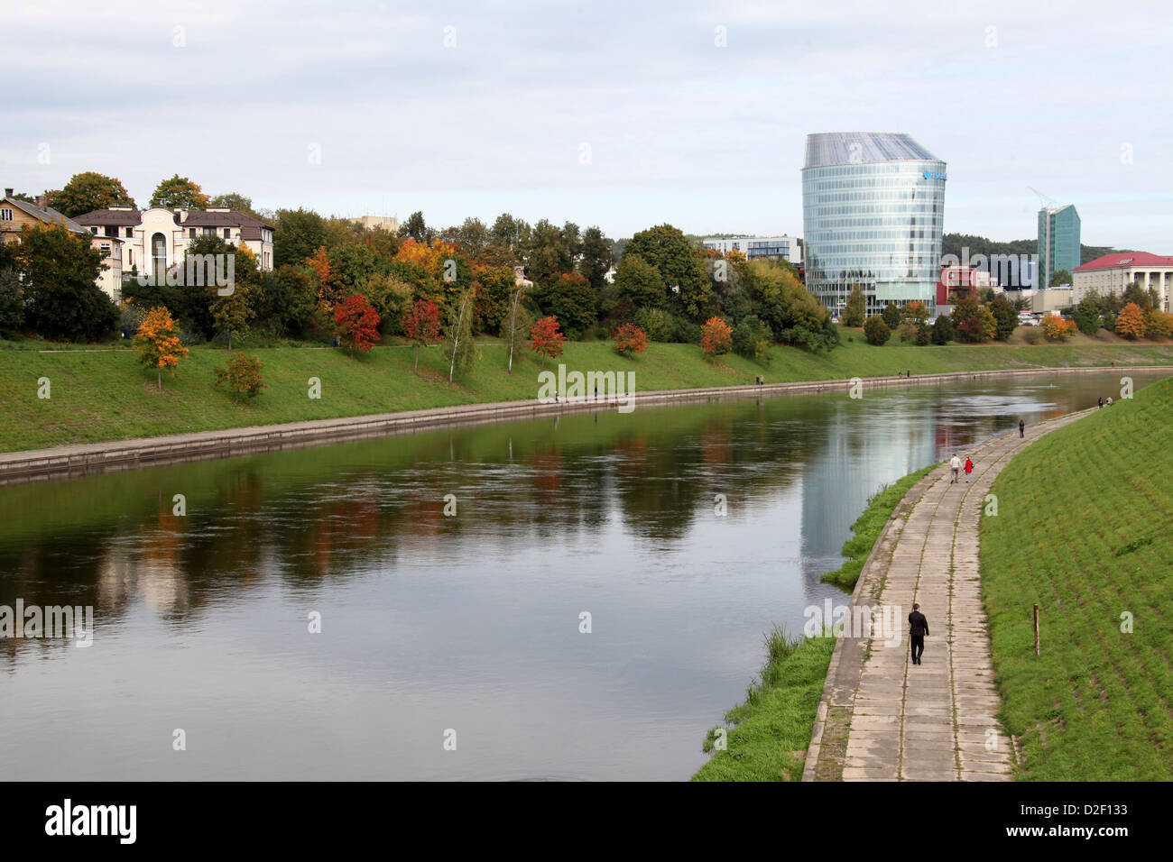River Neris in the Lithuanian capital city of Vilnius Stock Photo