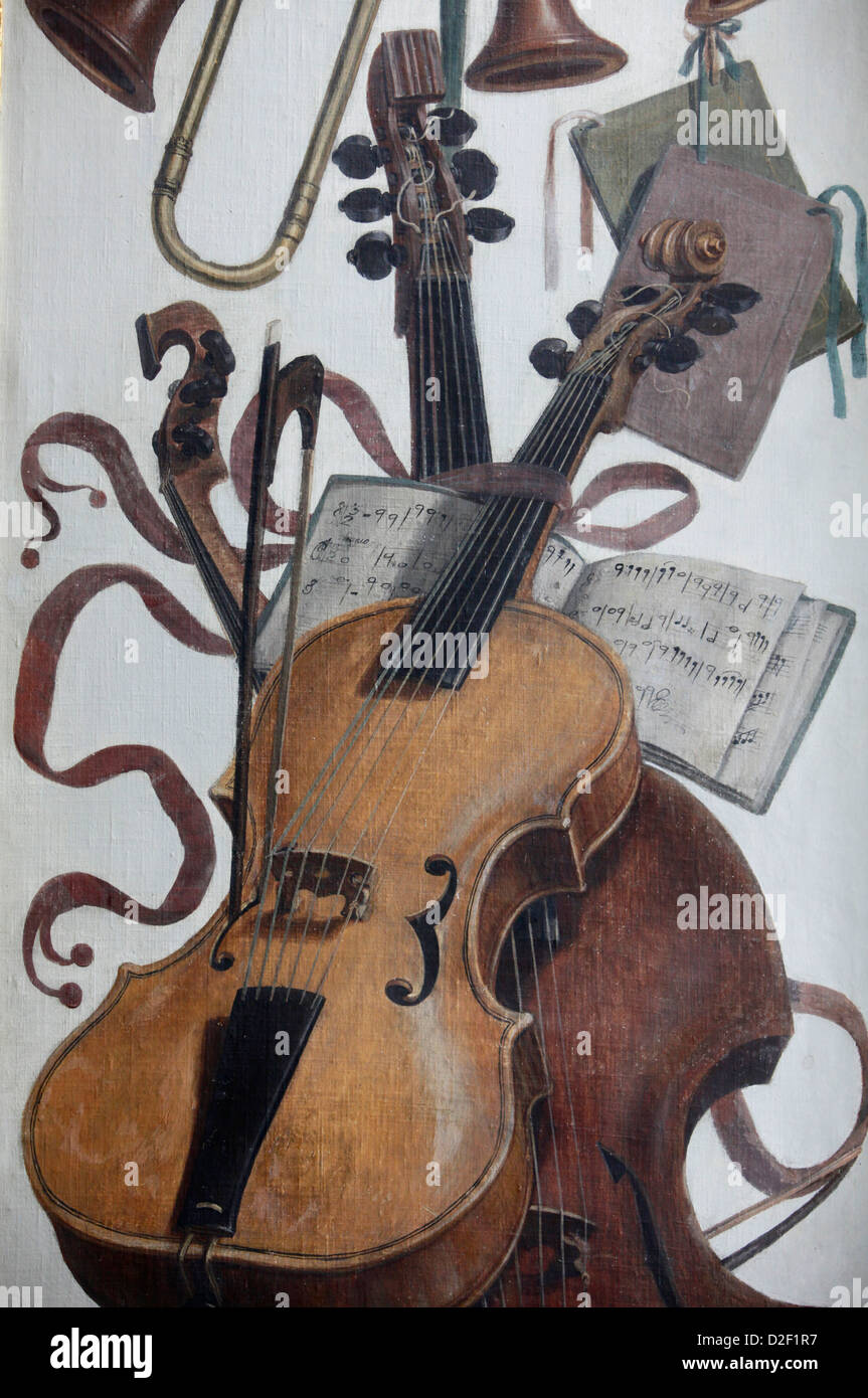 Hermitage Museum. The loggia of Raphael. Violins. Saint Petersburg. Russia. Stock Photo