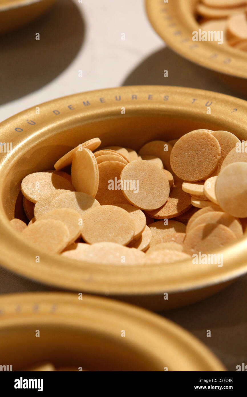 Host wafers in a catholic church Stock Photo Alamy