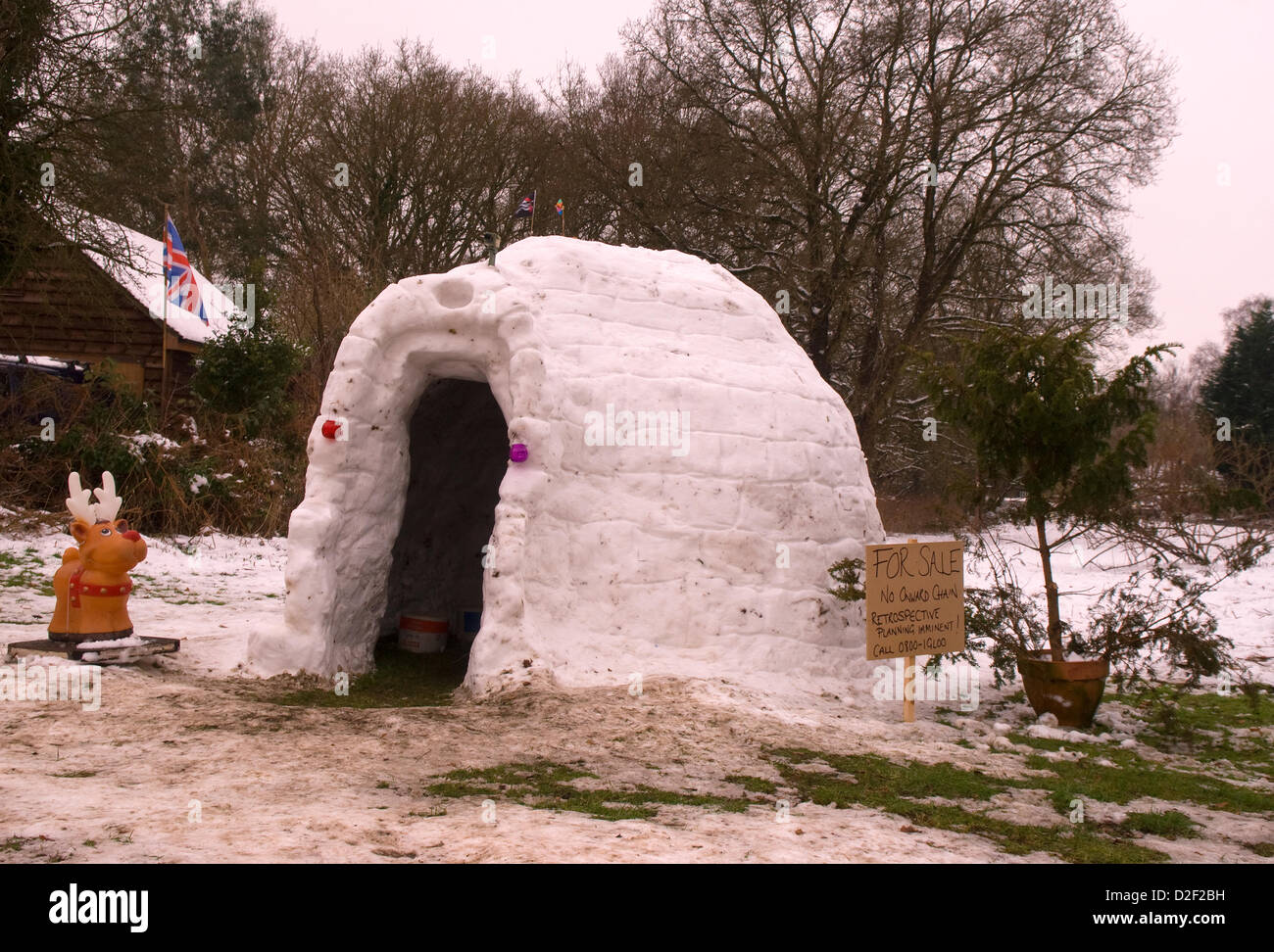 Igloo type house built during the Arctic conditions prevailing across